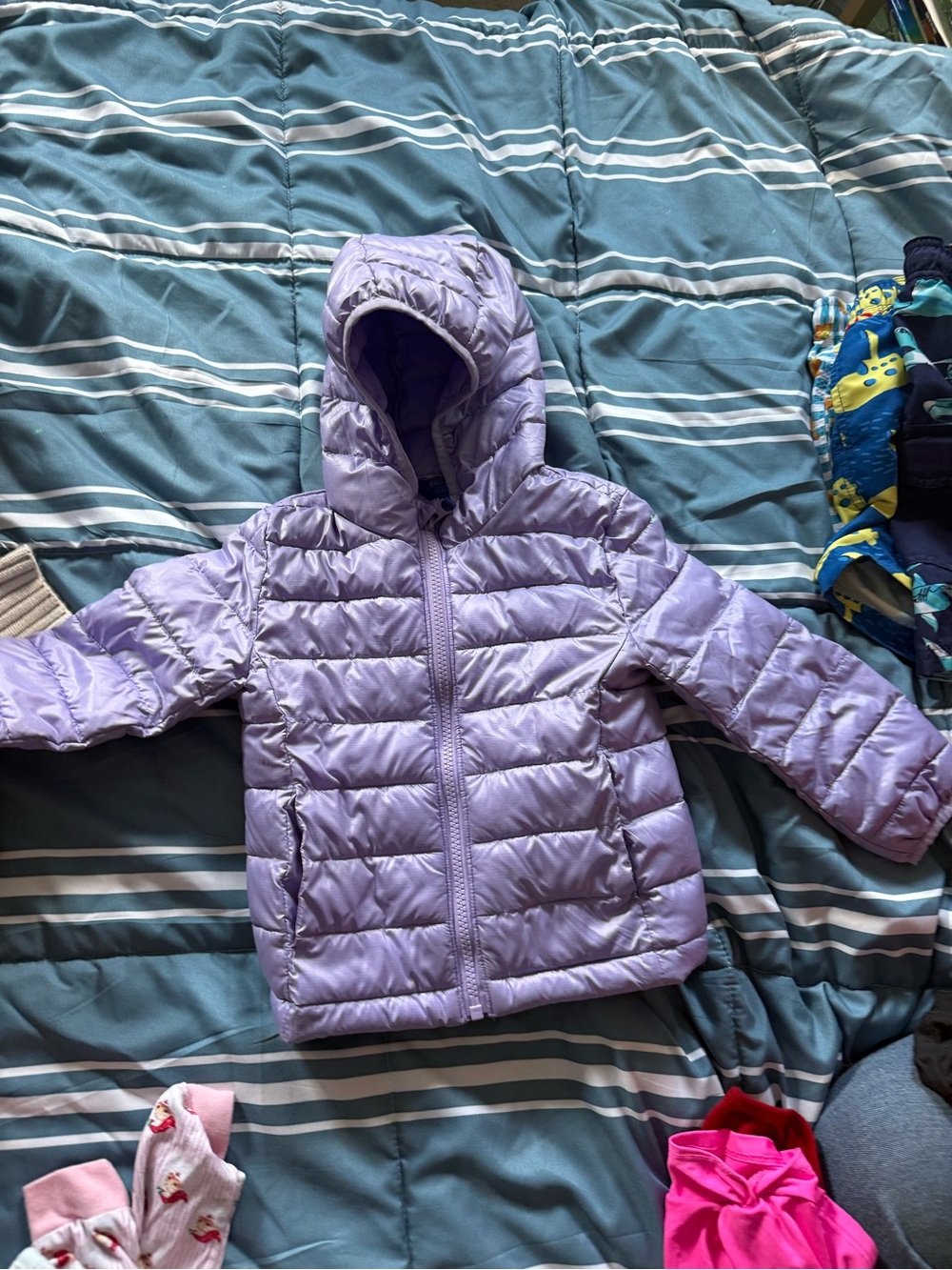 Primary Lilac Puffer Hooded Jacket